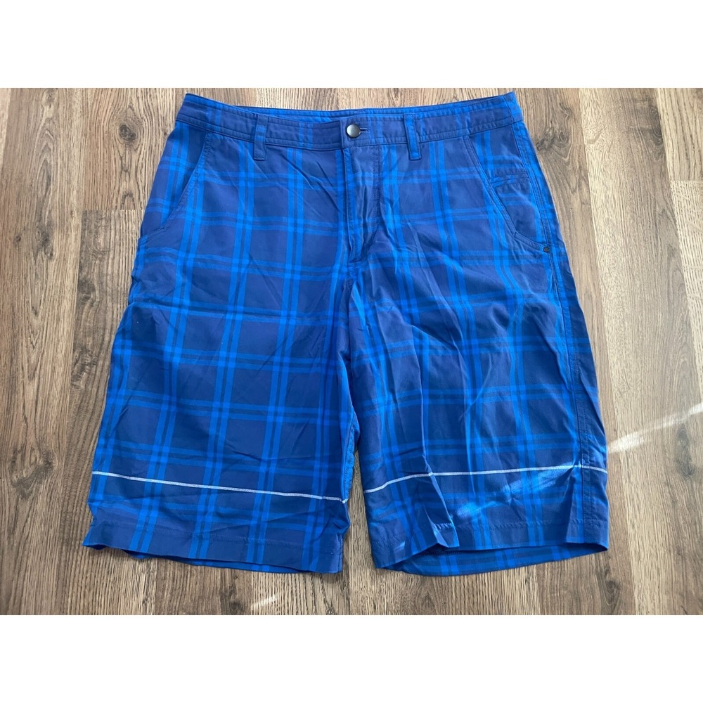 Shorts, Men's Size 32? Blue, Plaid, Flat Front, Pockets, Chino